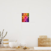 Levendig diamant mozaïek patroon poster (Keuken)