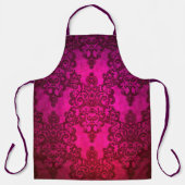 Levendig Diep Roze Vervuild Damast Boho Patroon Schort (Voorkant)