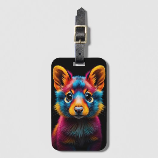 Levendig dierlijk ontwerp kleurrijk bagagelabel (Voorkant (verticaal))
