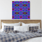 Levendig digitaal-kaleidoskope-kunstdoek canvas afdruk (Insitu (Slaapkamer))