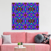 Levendig digitaal-kaleidoskope-kunstdoek canvas afdruk (Insitu (Woonkamer))