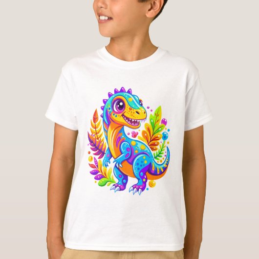Levendig Dinosaur Oerwoud Adventure T-shirt (Voorkant)