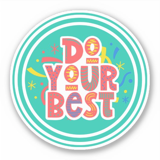 Levendig Doe je beste beloningscirkel Sticker (Voorkant)