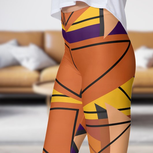 Levendig Donker Paarse Mozaïek Patroon Leggings