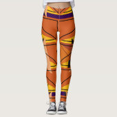 Levendig Donker Paarse Mozaïek Patroon Leggings (Voorkant)