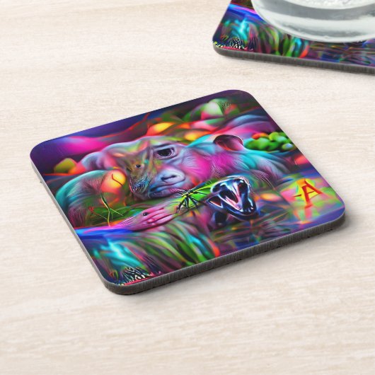 Levendig Dreamscape: Agrizoophobia Bier Onderzetter (Linkerzijde)