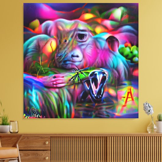 Levendig Dreamscape: Agrizoophobia Canvas Afdruk (Insitu (Woonkamer))