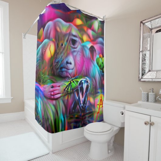 Levendig Dreamscape: Agrizoophobia Douchegordijn (In situ)