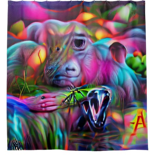 Levendig Dreamscape: Agrizoophobia Douchegordijn (Voorkant)