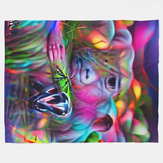 Levendig Dreamscape: Agrizoophobia Fleece Deken (Voorkant (Horizontaal))