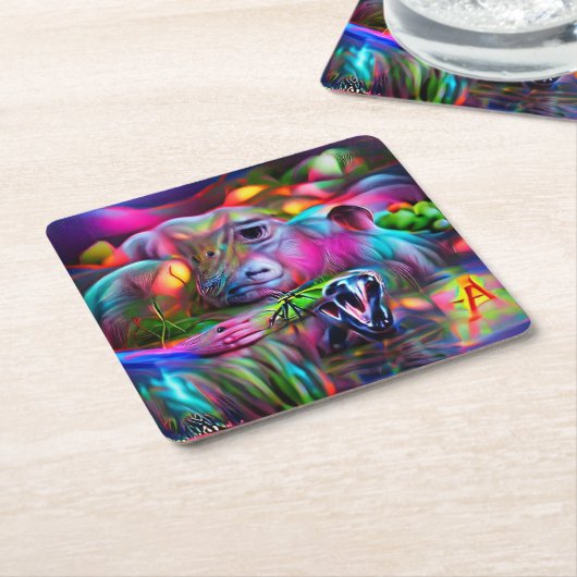 Levendig Dreamscape: Agrizoophobia Kartonnen Onderzetters (Schuin)