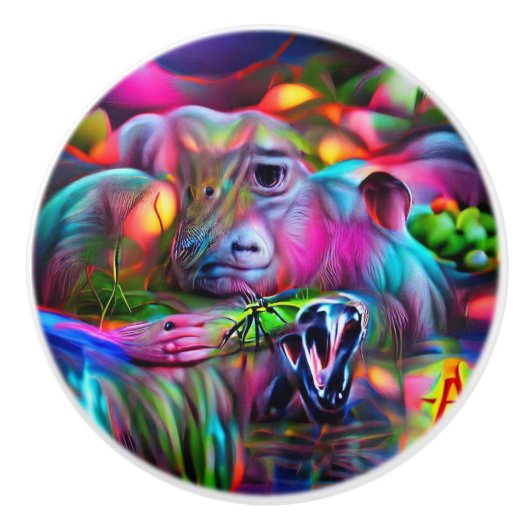 Levendig Dreamscape: Agrizoophobia Keramische Knop (Voorkant)