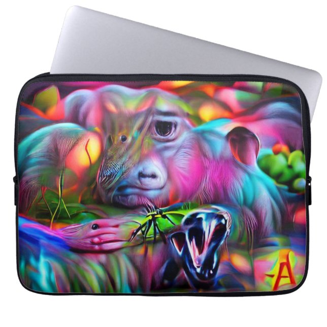 Levendig Dreamscape: Agrizoophobia Laptop Sleeve (Voorkant)