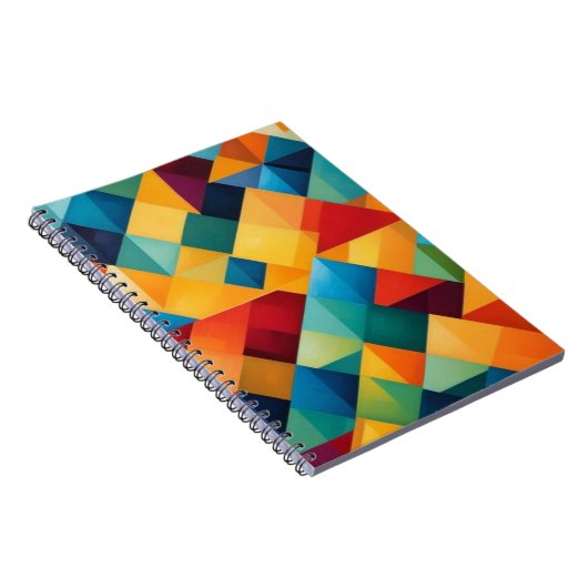 Levendig driehoekig geometrisch kunstwerk notitieboek (Rechterzijde)