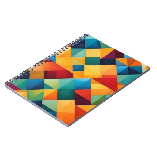 Levendig driehoekig geometrisch kunstwerk notitieboek (Linkerzijde)