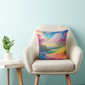 Levendig dromerig landschap in pastelkleuren kussen (Stoel)