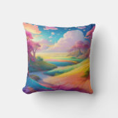 Levendig dromerig landschap in pastelkleuren kussen (Voorkant)