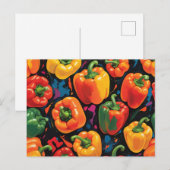 Levendig dynamisch paprikapatroon briefkaart (Voorkant / Achterkant)