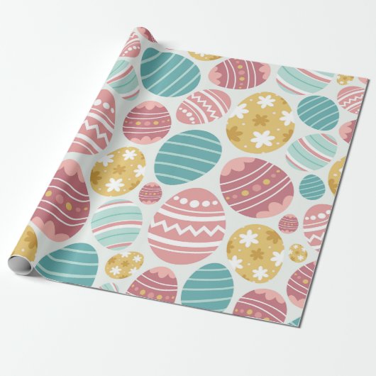 Levendig Easter Egg-patroon Cadeaupapier (Uitgerold)