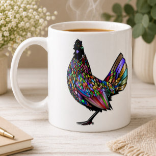 Levendig Eclectisch Mooie Artistieke Haan Cadeau Koffiemok