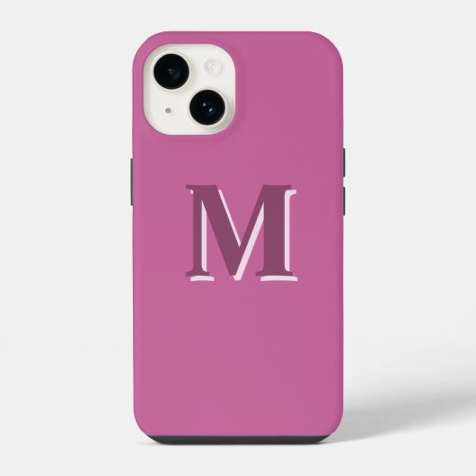 levendig effen roze monogram iPhone hoesje (Achterkant)
