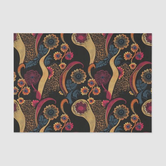 Levendig Elegant Afrikaans patroon in rijke tinten Tissuepapier (Voorkant)