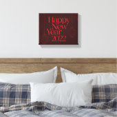 Levendig, elegant, cool, gelukkig nieuwjaar 2022 o canvas afdruk (Insitu (Slaapkamer))