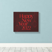 Levendig, elegant, cool, gelukkig nieuwjaar 2022 o canvas afdruk (Insitu (Houten vloer))