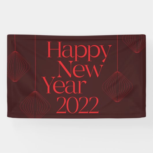 Levendig, elegant, cool, gelukkig nieuwjaar 2022 o spandoek (Horizontaal)