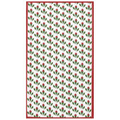 Levendig Elegant Patroon Rode Rozen, Groene Holly Tafelkleed (Voorkant)