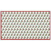 Levendig Elegant Patroon Rode Rozen, Groene Holly Tafelkleed (Voorkant (Horizontaal))