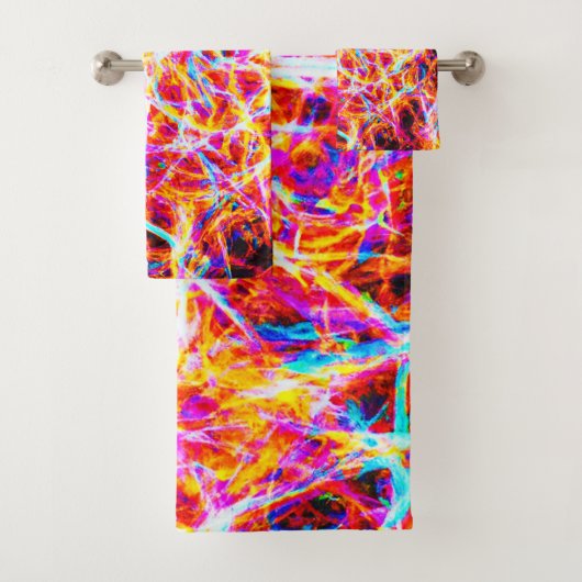 Levendig elektrisch Abstract patroon Bad Handdoek (Insitu)