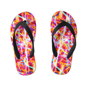 Levendig elektrisch Abstract patroon Kinder Teenslippers