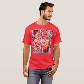 Levendig elektrisch Abstract patroon T-shirt (Voorkant volledig)