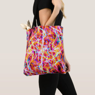 Levendig elektrisch Abstract patroon Tote Bag