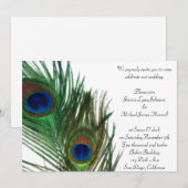 Levendig en elegant White Peacock Wedding Kaart (Voorkant / Achterkant)