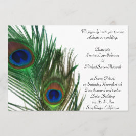 Levendig en elegant White Peacock Wedding Kaart