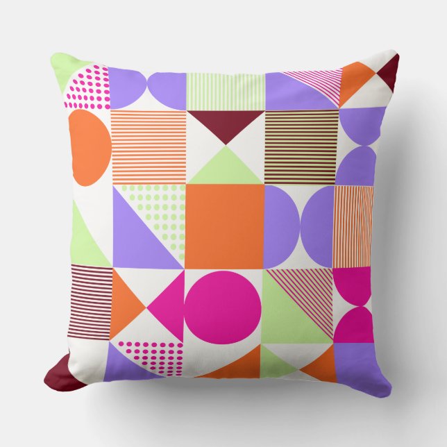 Levendig en kleurrijk Abstract geometrisch patroon Kussen (Voorkant)
