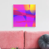 Levendig en kleurrijk geometrisch ontwerp canvas afdruk (Insitu (Woonkamer))