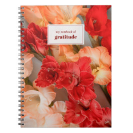 Levendig en kleurrijk gladiolus (aangepaste tekst) notitieboek