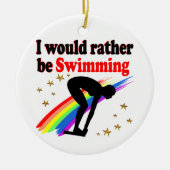 LEVENDIG EN KLEURRIJK ZOU IK LIEVER ZWEMMEN KERAMISCH ORNAMENT (Voorkant)