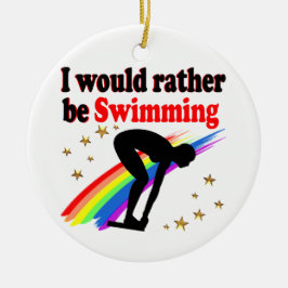 LEVENDIG EN KLEURRIJK ZOU IK LIEVER ZWEMMEN KERAMISCH ORNAMENT