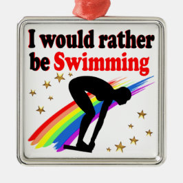 LEVENDIG EN KLEURRIJK ZOU IK LIEVER ZWEMMEN METALEN ORNAMENT