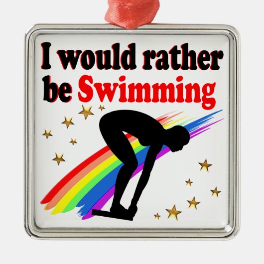 LEVENDIG EN KLEURRIJK ZOU IK LIEVER ZWEMMEN METALEN ORNAMENT (Voorkant)