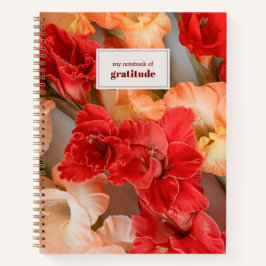 Levendig en kleurrijke gladiolus (aangepaste tekst notitieboek