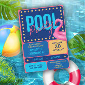 Levendig en leuk zwembad verjaardagsfeest kaart