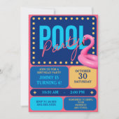 Levendig en leuk zwembad verjaardagsfeest kaart (Voorkant)