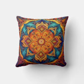 Levendig en  Mandala kunstwerk Kussen (Achterkant)