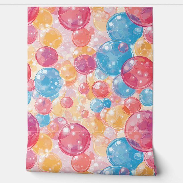 Levendig en speels bubbelpatroon behang (Afrollen)