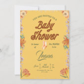 levendig en vreugdevol Kleurrijk Bloem Baby shower Kaart (Voorkant)
